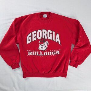 VTG Georgia Bulldogs Graphic Print UGA Crewneck Sweatshirt NCAA SEC Collegiate